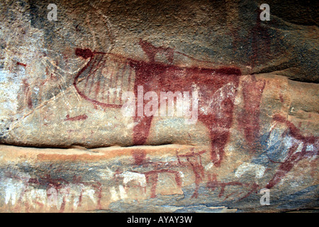 Laas Geel Neolithic cave paintings, Republic of Somaliland Stock Photo