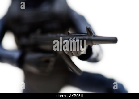 Toy Police figure made of plastic Close up Stock Photo