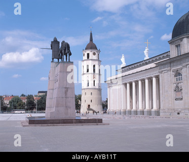 Vilinuis Cathedral and Clock Tower, Cathedral square, Old Town, Vilnius, Vilnius County, Republic of Lithuania Stock Photo