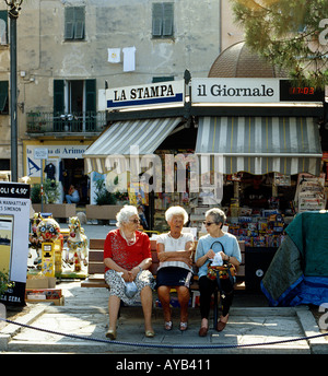 Three Italian ladies in Savona Liguria Italy Stock Photo