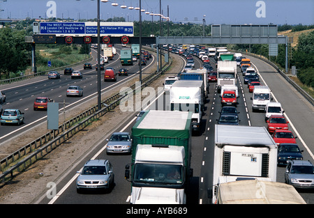 Trafffic jam on M25 Motorway London Stock Photo