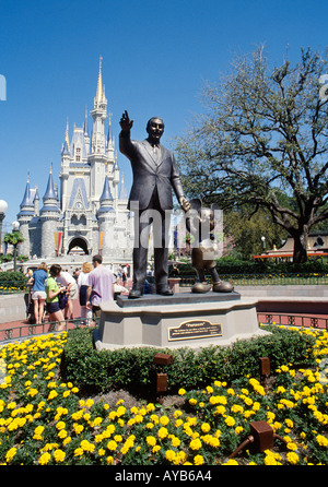 Statue of Walt Disney in Disneyland Orlando Florida Stock Photo