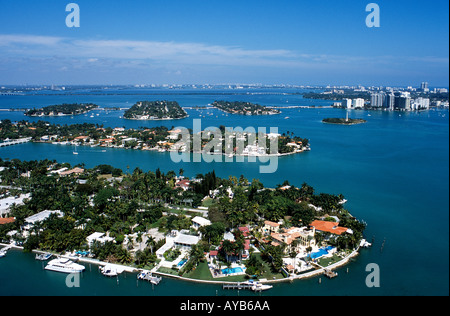 Aerial View of Miami Star Island Stock Photo