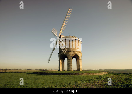 A windmill built by Sir Edward Peyto as a folly and used as a viewing tower  high in the North Cotswolds at Chesterton. Stock Photo