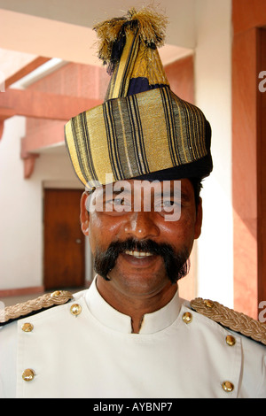 Doorman at the Trident Hotel at Agra, Uttar Pradesh, India Stock Photo