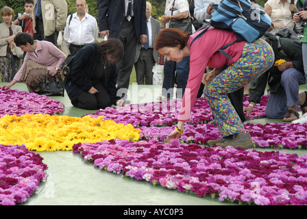 First anniversary memorial to the July 7th 2005 London bombings in Regents Park on 7th July 2006 Stock Photo