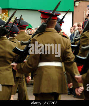 Marching Soldiers of the Kings own Royal Border Regiment Stock Photo ...