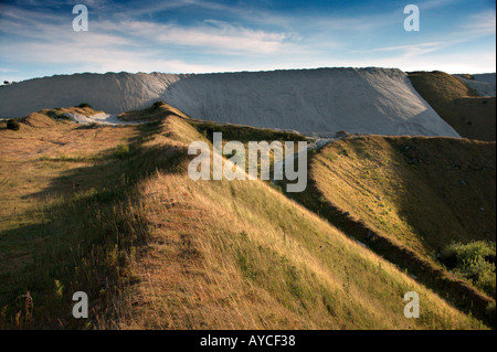 A china clay spoil tip near St Austell in Cornwall Stock Photo