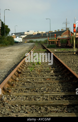 Old rusted GNER Great Northeastern railway line in urban Dundee Scotland, UK Stock Photo