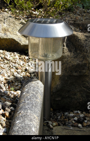 Solar powered garden lighting a cheap alternative to traditional Stock