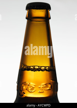 Neck of beer bottle backlit - high end digital image 61mb Stock Photo