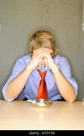Stressed office worker Stock Photo
