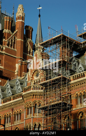 St Pancras Railway Station and Midland Grand Hotel undergoing refurbishment Kings Cross London UK Stock Photo