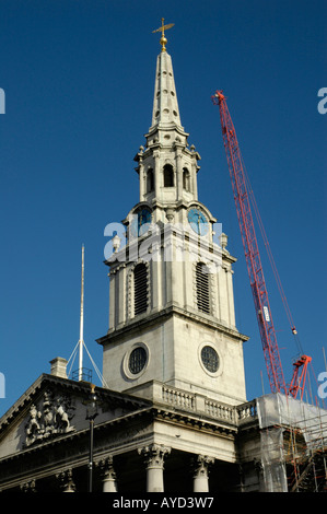 Restoration work being carried out to St Martin's in the Field Church in Trafalgar Square London England Stock Photo