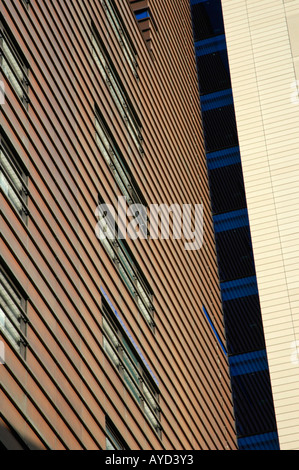 Very abstract close up view of the ultra modern Hilton Hotel at the London Bridge More development London England UK 2006 Stock Photo