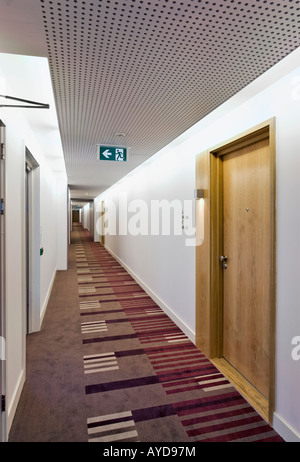 Adelaide Wharf Key Worker Apartments, Shoreditch, London, interior, corridor Stock Photo