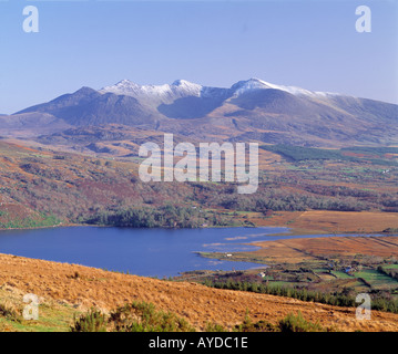 irelands highest mountain with lake in autumn season, Stock Photo