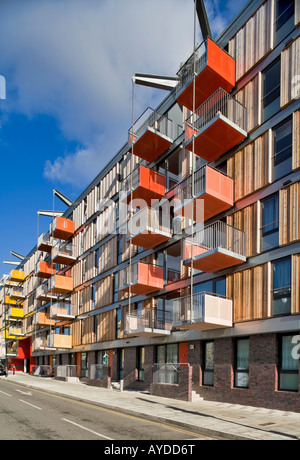 Adelaide Wharf Key Worker Apartments, Shoreditch, London, exterior Stock Photo