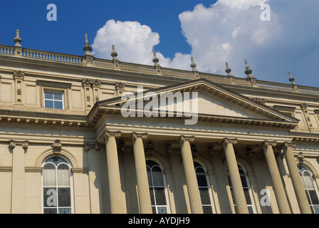 Osgoode Hall law courthouse stone facade front entrance with pillars in Toronto Canada Stock Photo