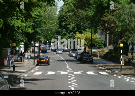 Zebra Crossing used by the Beatles for the cover of Abbey Road Stock Photo