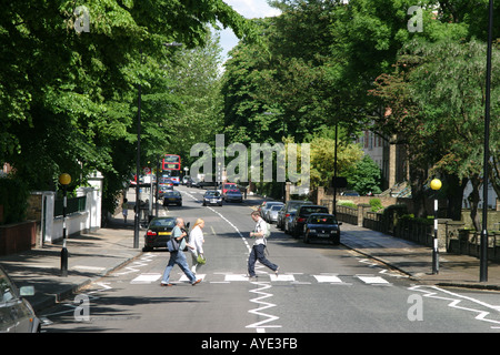Zebra Crossing used by the Beatles for the cover of Abbey Road Stock Photo
