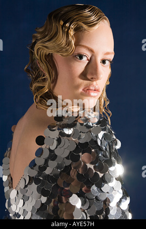 Young woman in sequin dress Stock Photo