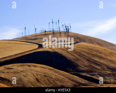 The windmill farm east of Livermore, California Stock Photo