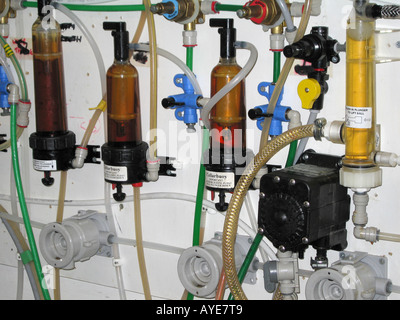 Beer cellar equipment installation in bar public house Stock Photo