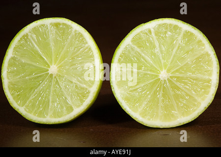 Lime cut in half Stock Photo