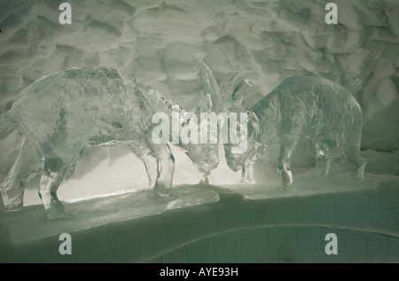 Ice Figures Of Rabbits In La Grotte De Glace La Plagne French Alps Europe Stock Photo