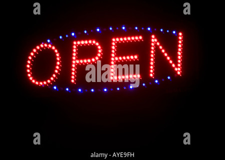 Open neon sign Stock Photo