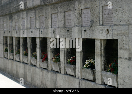 Memorials to resistance fighters that died during the WW2 liberation of Paris in August 1944, Paris, France Stock Photo