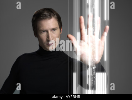 Man and technology Stock Photo