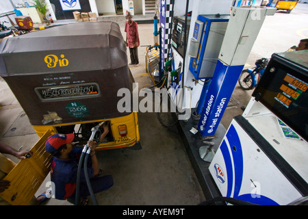Fueling up at a Gas Station in Chennai South India Stock Photo