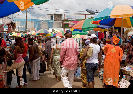 Mont-Bouet Market, largest market in Libreville, Gabon Stock Photo