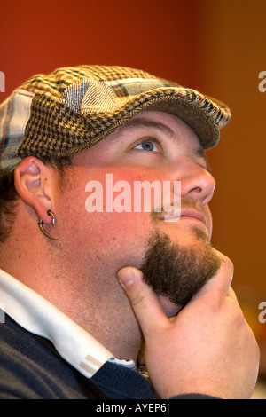 Portrait of a young man thinking Stock Photo