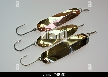 Gibbs high action small Gypsy trolling spoons for salmon trout and bottom  fish Stock Photo - Alamy