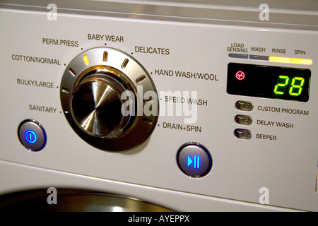 The control panel for a modern washing machine Stock Photo