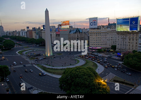 The Obelisk at the Plaza de la Republica in Buenos Aires Argentina Stock Photo