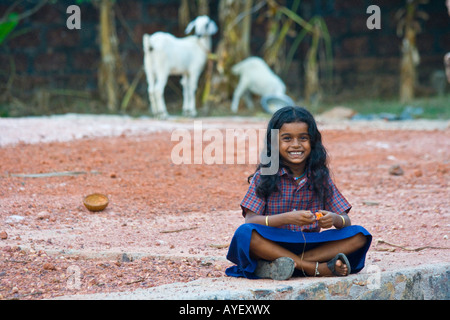 Beautiful Young Indian Girl in Kerala India Stock Photo