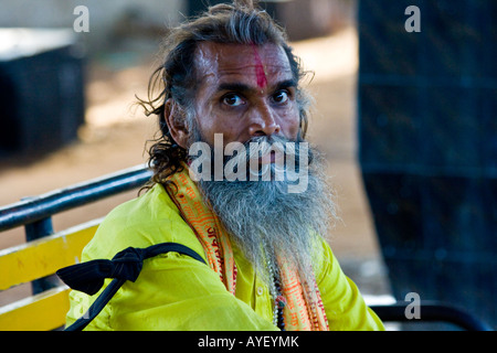 Indian Sadhu or Holy Man in Kanyakumari South India Stock Photo