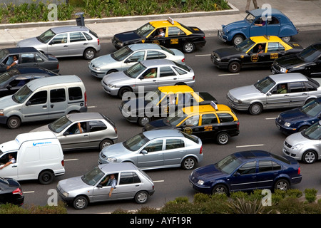 Traffic on Ninth of July Avenue in Buenos Aires Argentina Stock Photo