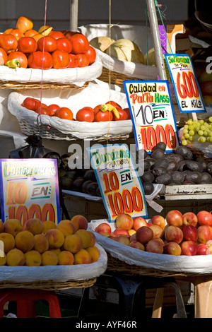 Produce stand in Santiago Chile Stock Photo