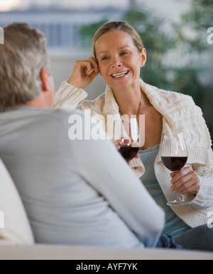 Couple drinking wine Stock Photo
