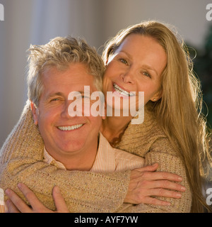 Close up of couple hugging Stock Photo