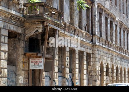 War damaged buildings in Mostar, Bosnia and Herzegovina Stock Photo