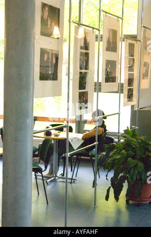 Photo exhibit in student lounge in the National Film School. Lodz Central Poland Stock Photo