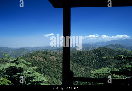 View of Mount Olympus from the Ranger Station in the Troodos Mountains Cyprus Stock Photo