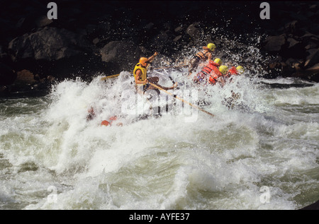 Whitewater rafting Zambezi River Zimbabwe Zambia border Africa Stock Photo