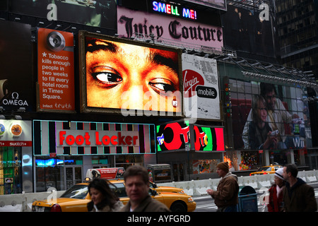 Eyes on Screen Watching, Times Square, New York City Stock Photo
